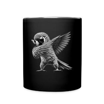 Funny Dabbing Parrot Bird Animal Lover Bird - Full Colour Mug - black - Front