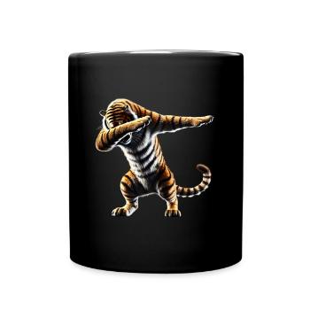 Lustiges Dabbing Tiger Wildtier Tierliebhaber - Tasse einfarbig - Schwarz - Vorne