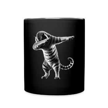 Lustiges Dabbing Tiger Wildtier Tierliebhaber - Tasse einfarbig - Schwarz - Vorne