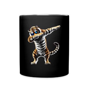 Lustiges Dabbing Tiger Wildtier Tierliebhaber - Tasse einfarbig - Schwarz - Vorne