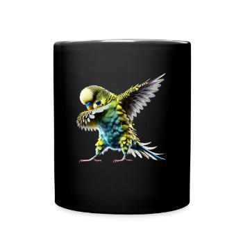 Drôle Dabbing Perruche Oiseau Amoureux des animaux - Mug uni - noir - Devant