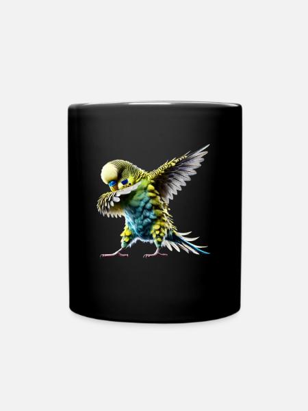 Lustiges Dabbing Wellensittich Vogel Tierliebhaber - Tasse einfarbig - Schwarz
