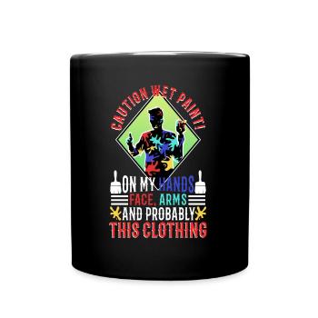 Wet paint - Full Colour Mug - black - Front