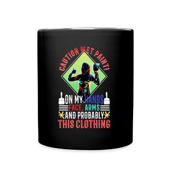 Wet paint - Tasse einfarbig - Schwarz - Vorne