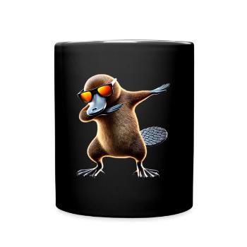 Funny Dabbing Platypus Animal Lover Zoo - Full Colour Mug - black - Front