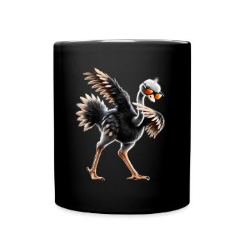 Lustiges Dabbing Straus Vogel Tierliebhaber Strauß - Tasse einfarbig - Schwarz - Vorne