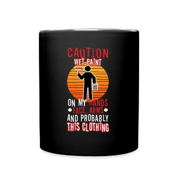 Wet paint - Full Colour Mug - black - Front