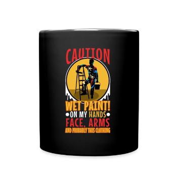 Wet paint - Full Colour Mug - black - Front
