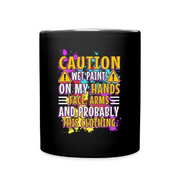 Wet paint - Tasse einfarbig - Schwarz - Vorne