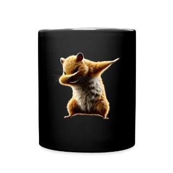 Funny Dabbing Hamster Rodent Animal Lover - Full Colour Mug - black - Front