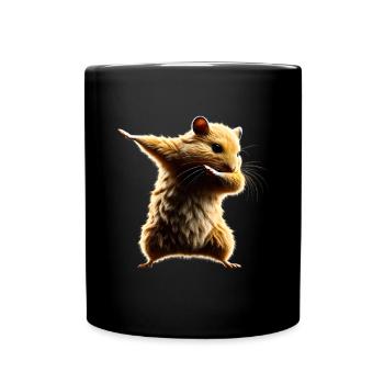 Funny Dabbing Hamster Rodent Animal Lover - Full Colour Mug - black - Front
