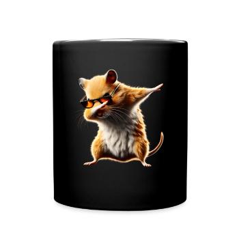Funny Dabbing Hamster Rodent Animal Lover - Full Colour Mug - black - Front