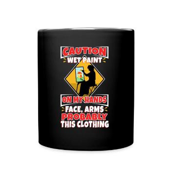 Wet paint - Tasse einfarbig - Schwarz - Vorne