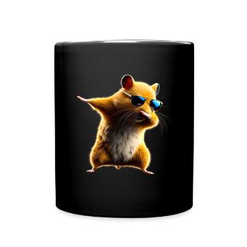 Funny Dabbing Hamster Rodent Animal Lover - Full Colour Mug - black - Front