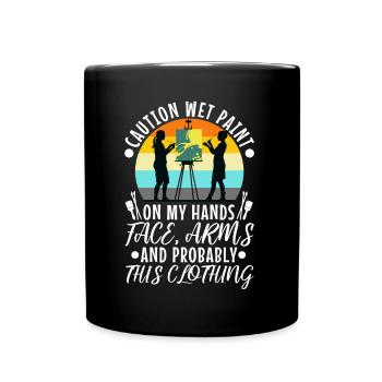 Wet paint - Full Colour Mug - black - Front