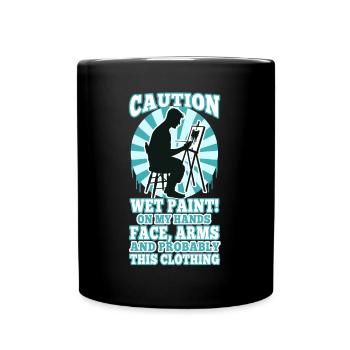 Wet paint - Full Colour Mug - black - Front