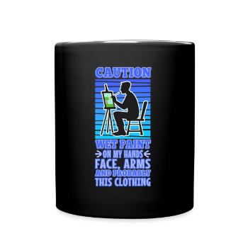 Wet paint - Full Colour Mug - black - Front