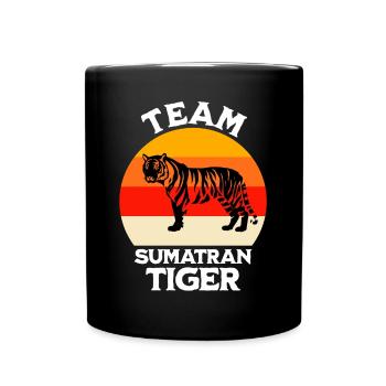 Lustige Sumatra Tiger Sprüche - Tasse einfarbig - Schwarz - Vorne