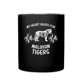 Ligne de cœur de tigre de Malaisie - Mug uni - noir - Devant