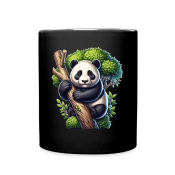 Panda - Tasse einfarbig - Schwarz - Vorne