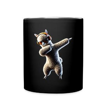 Lustiges Dabbing Alpaka Lama Tierliebhaber Safari - Tasse einfarbig - Schwarz - Vorne