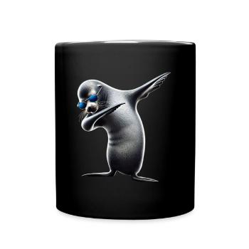 Funny Dabbing Seal Animal Lover Safari Ocean - Full Colour Mug - black - Front