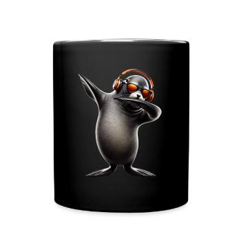 Funny Dabbing Seal Animal Lover Safari Ocean - Full Colour Mug - black - Front
