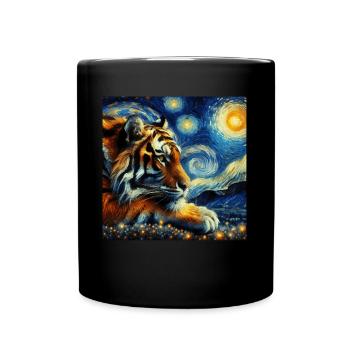 Sumatra Tiger Starry Night - Tasse einfarbig - Schwarz - Vorne