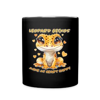 Leopardgecko Spruch Lustiges Leopardgecko Geschenk - Tasse einfarbig - Schwarz - Vorne