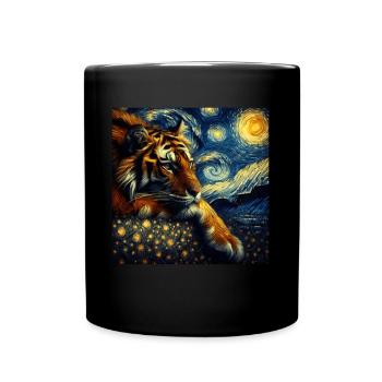 Malaysia Tiger Starry Night - Full Colour Mug - black - Front