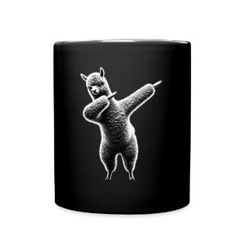 Funny Dabbing Alpaca Llama Animal Lover Safari - Full Colour Mug - black - Front
