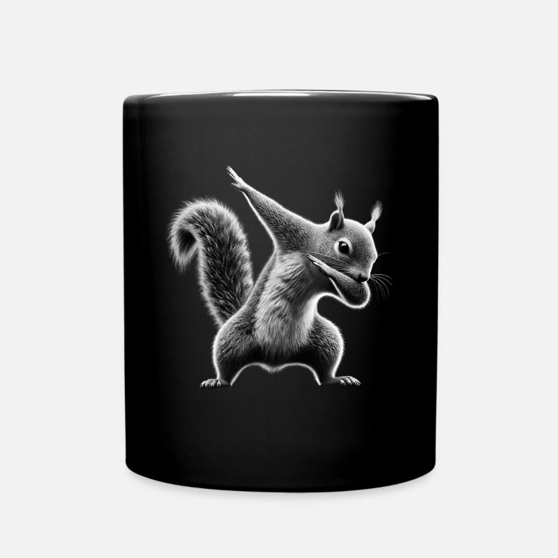Lustiges Dabbing Eichhörnchen Tierliebhaber Tiere - Tasse einfarbig - Schwarz