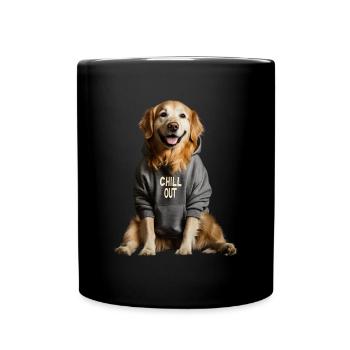 Funny German Golden Retriever Chill Out Dog - Full Colour Mug - black - Front