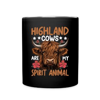 Les vaches Highland sont mon animal spirituel - Mug uni - noir - Devant