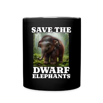Dwarf elephant - Full Colour Mug - black - Front