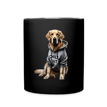 Funny German Golden Retriever Chill Out Dog - Full Colour Mug - black - Front