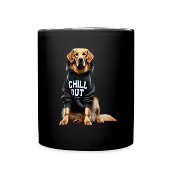 Funny German Golden Retriever Chill Out Dog - Full Colour Mug - black - Front