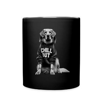 Funny German Golden Retriever Chill Out Dog - Full Colour Mug - black - Front