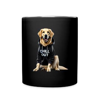 Funny German Golden Retriever Chill Out Dog - Full Colour Mug - black - Front