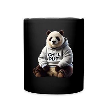 Funny Panda Bear Chill Out Animal Lover Chill - Full Colour Mug - black - Front