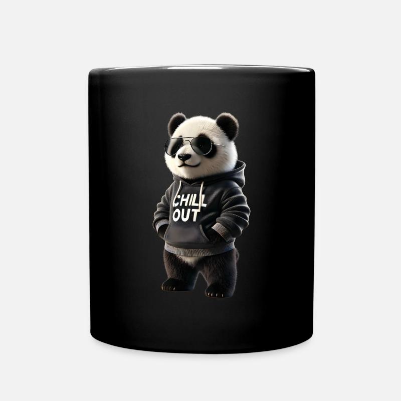 Lustiges Panda Bär Chill Out Tierliebhaber Chillen - Tasse einfarbig - Schwarz