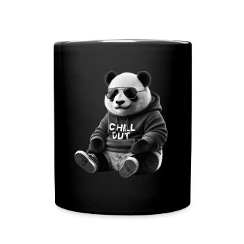 Funny Panda Bear Chill Out Animal Lover Chill - Full Colour Mug - black - Front