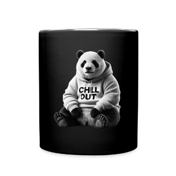 Funny Panda Bear Chill Out Animal Lover Chill - Full Colour Mug - black - Front