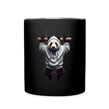 Funny Panda Bear Chill Out Animal Lover Chill - Full Colour Mug - black - Front