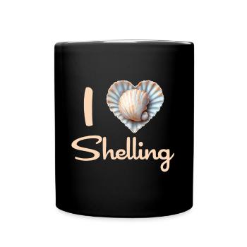 I Love Shelling Shells Shell Collector Gift - Full Colour Mug - black - Front