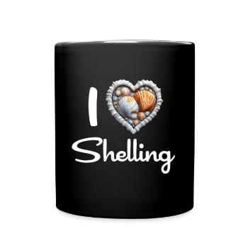 I Love Shelling Shells Shell Collector Gift - Full Colour Mug - black - Front