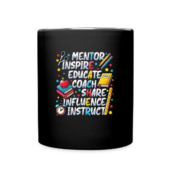 Mentor Inspire Educate Coach Lehrer - Tasse einfarbig - Schwarz - Vorne