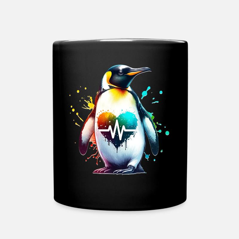 Galapagos Pinguin EKG - Tasse einfarbig - Schwarz