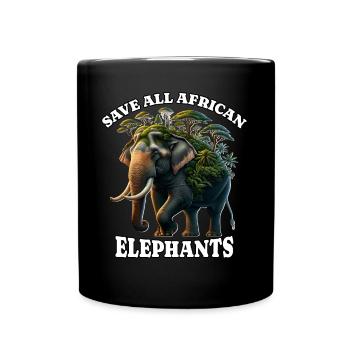 afriAfrikanischer Elefant - Tasse einfarbig - Schwarz - Vorne