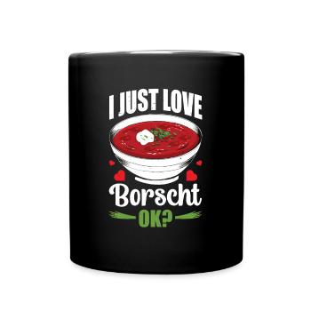 Rote Bete Suppe Borscht Gemüse Pflanzliche Basis - Tasse einfarbig - Schwarz - Vorne